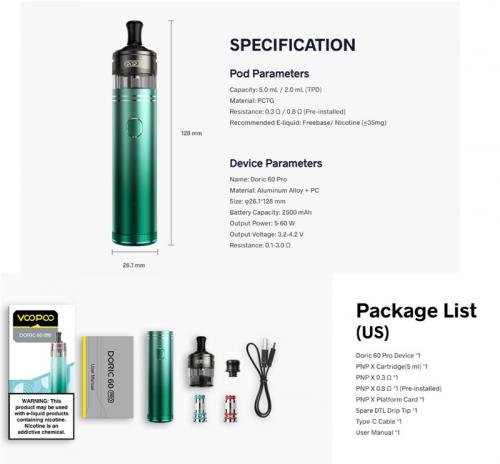 VOOPOO Doric 60 Pro 多立克套裝|自動/按鍵雙模式 | 無限氣流系統:圖片 10